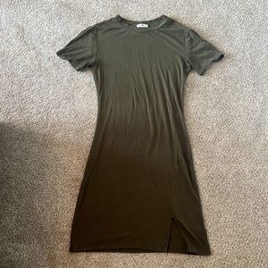 Army Green T-Shirt Dress